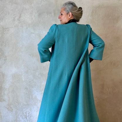 the burlison coat in wool crepe image 1