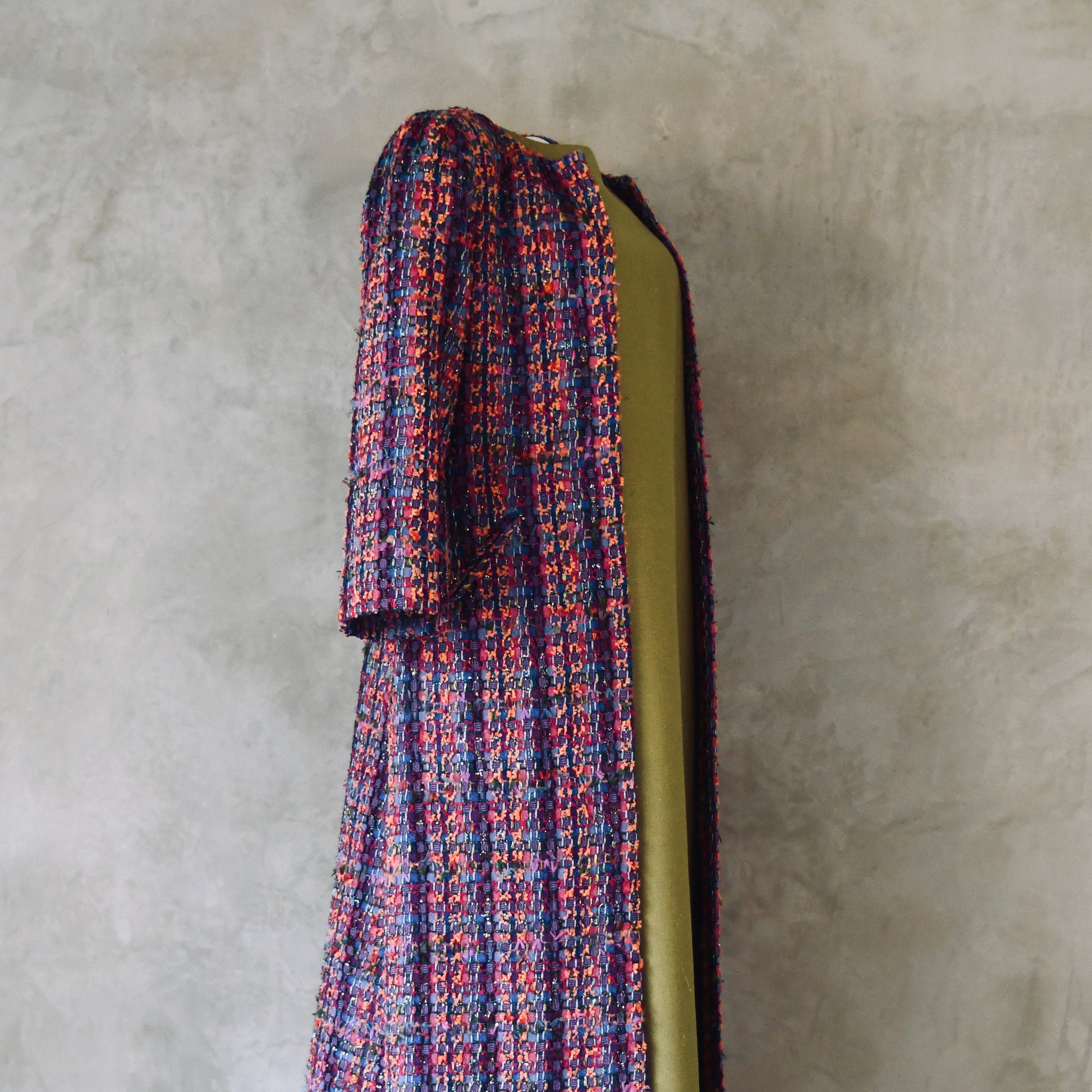 the bell coat in raspberry boucle image 10