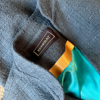 the delany coat in bottle green wool boucle image 10