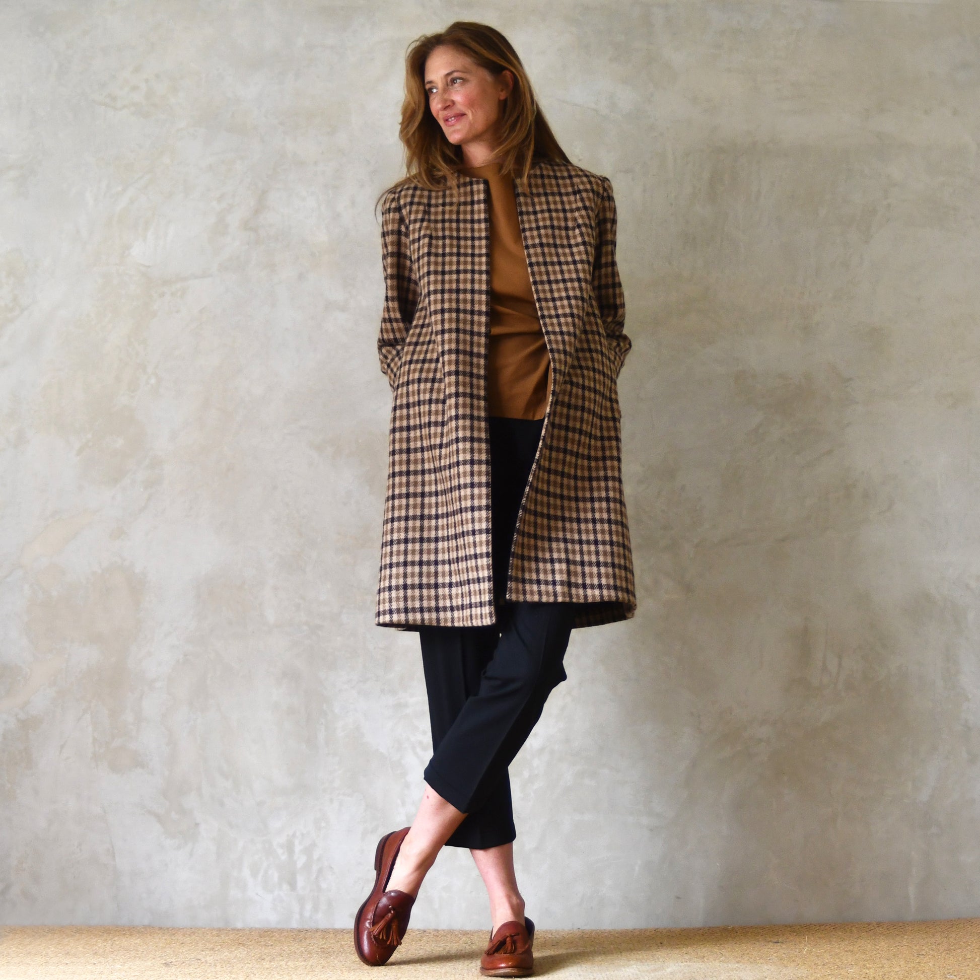 the garnett coat in fox flannel gunclub check image 14