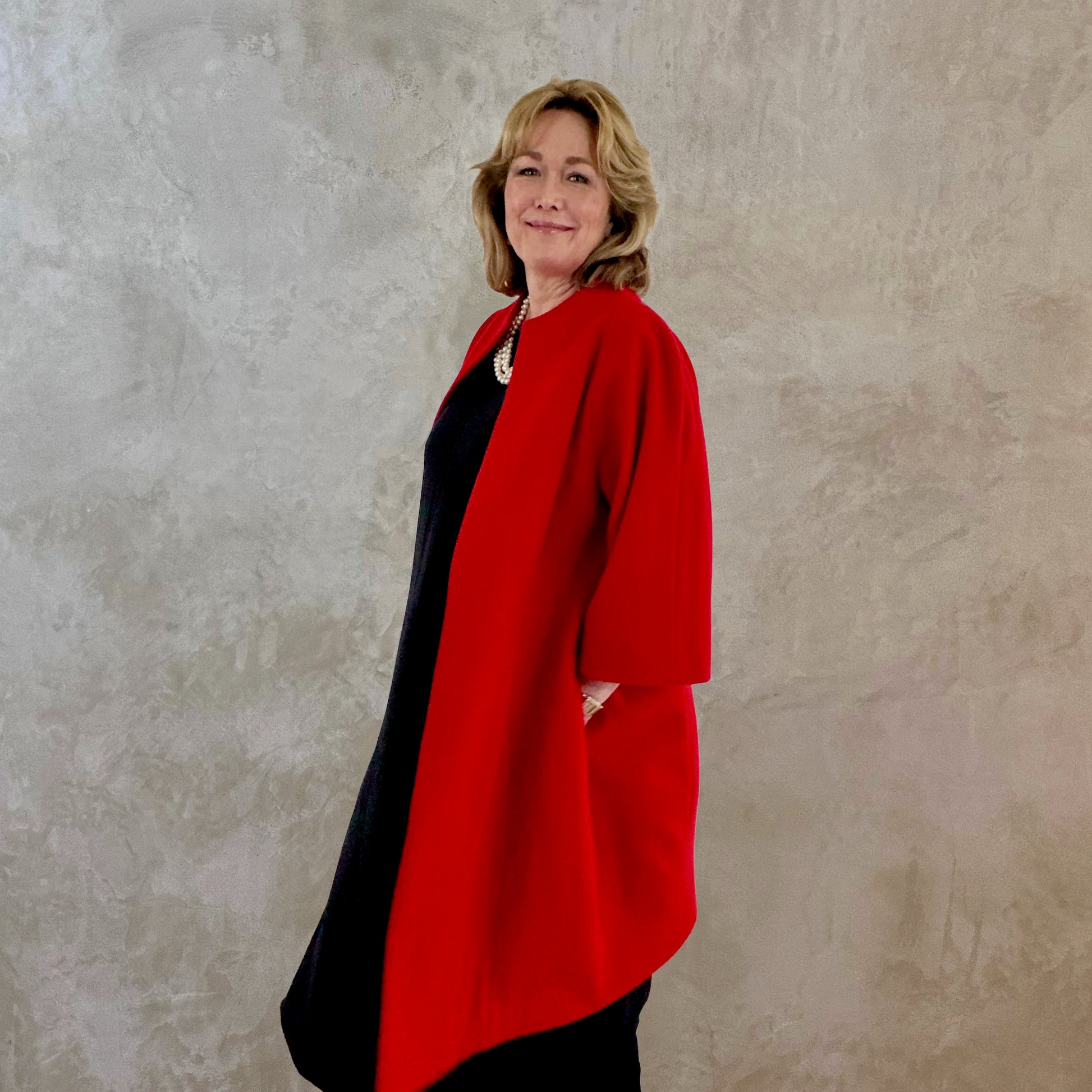 the frink in bright scarlet merino flannel image 4